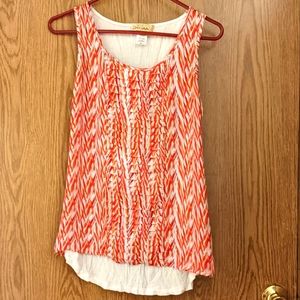 Dressy orange and white tank